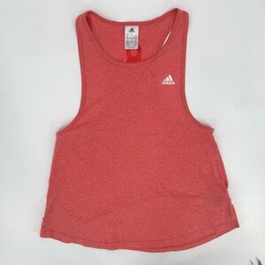 ⭐️Adidas Coral Racerback Tank Top Logo Back Sporty Athleisure Gym Scoopneck Gym
